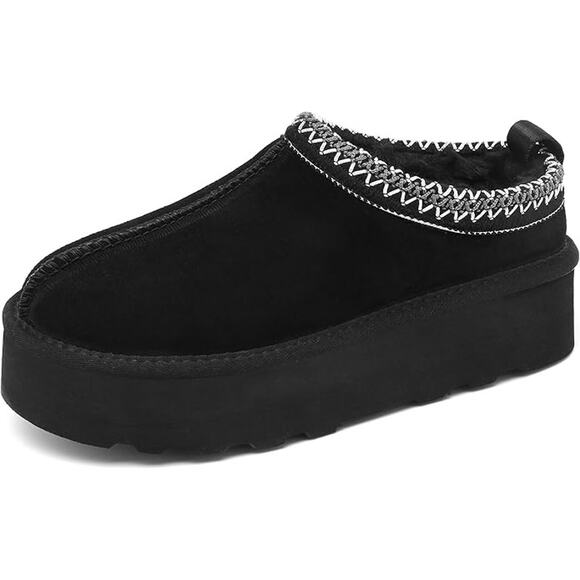 NWT SMajong Women Winter Snow Boots Home Slippers ,Black-8 - Picture 2 of 6